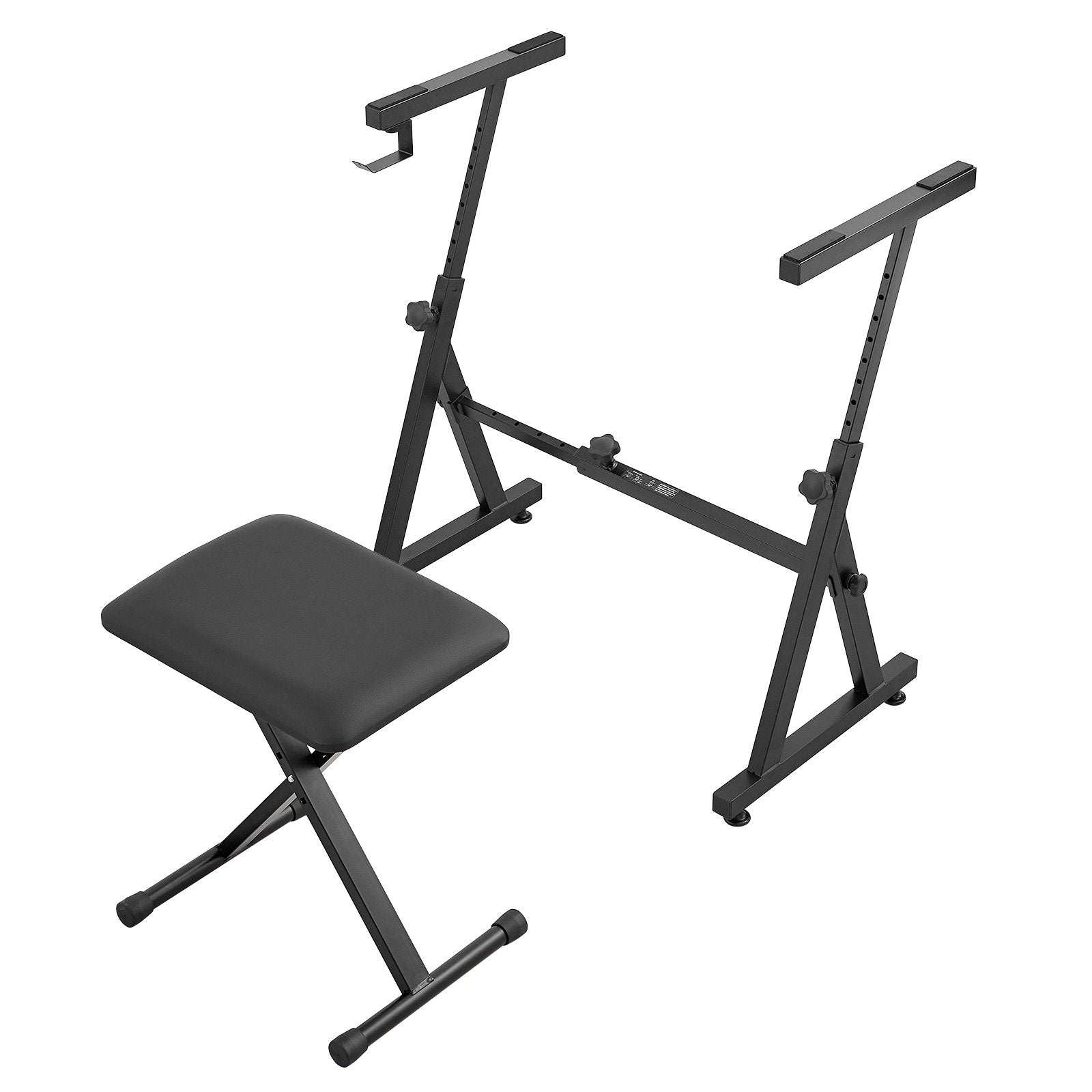 Piano Keyboard Stand and Bench Set, Z Style, Heavy-Duty Digital Piano Music Stand and Seat, 250 lbs Capacity V952-ZXGQJPZJDZZX1ZKY7V0