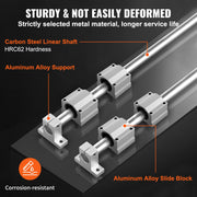 Linear Guide Rail Set, SFC20 1200mm, 2 PCS 47.2 in/1200 mm SFC20 Guide Rails 4 PCS SC20 Slide Blocks 4 PCS V952-ZXH20MM1200MM30G9V0