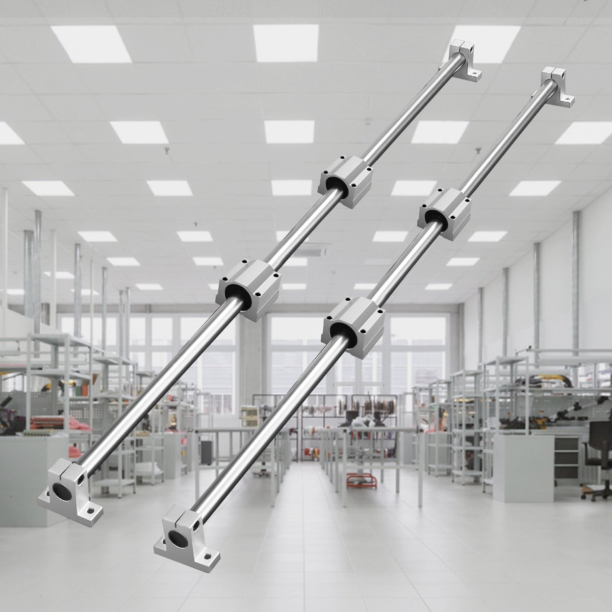 Linear Guide Rail Set, SFC20 1200mm, 2 PCS 47.2 in/1200 mm SFC20 Guide Rails 4 PCS SC20 Slide Blocks 4 PCS V952-ZXH20MM1200MM30G9V0