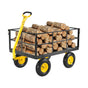 1400 Lbs Steel Garden Cart, Heavy Duty Pullable Garden Wagon Yard Cart, 2 in 1 Outdoor Metal Utility Wagon V952-ZXHYTCHH1400QIBNMV0