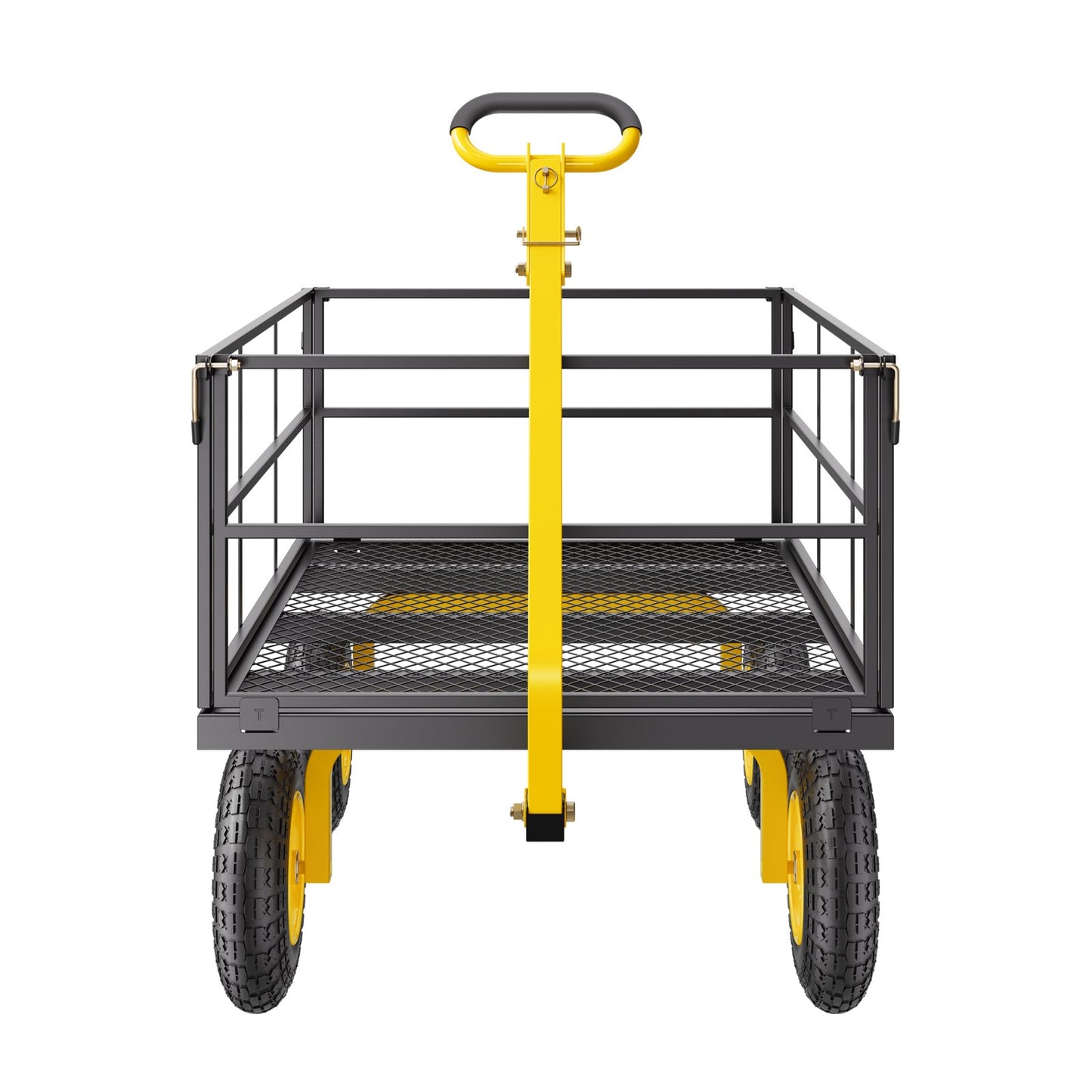 1400 Lbs Steel Garden Cart, Heavy Duty Pullable Garden Wagon Yard Cart, 2 in 1 Outdoor Metal Utility Wagon V952-ZXHYTCHH1400QIBNMV0