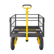 1400 Lbs Steel Garden Cart, Heavy Duty Pullable Garden Wagon Yard Cart, 2 in 1 Outdoor Metal Utility Wagon V952-ZXHYTCHH1400QIBNMV0