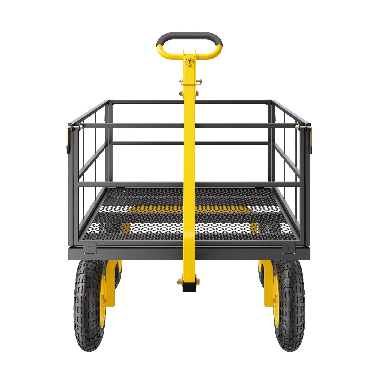 1400 Lbs Steel Garden Cart, Heavy Duty Pullable Garden Wagon Yard Cart, 2 in 1 Outdoor Metal Utility Wagon V952-ZXHYTCHH1400QIBNMV0