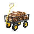 500 Lbs Steel Garden Cart, Heavy Duty Garden Wagon Cart Pullable on Wheels, Metal Yard Utility Wagon Carts V952-ZXHYTCHH500LVP7EBV0