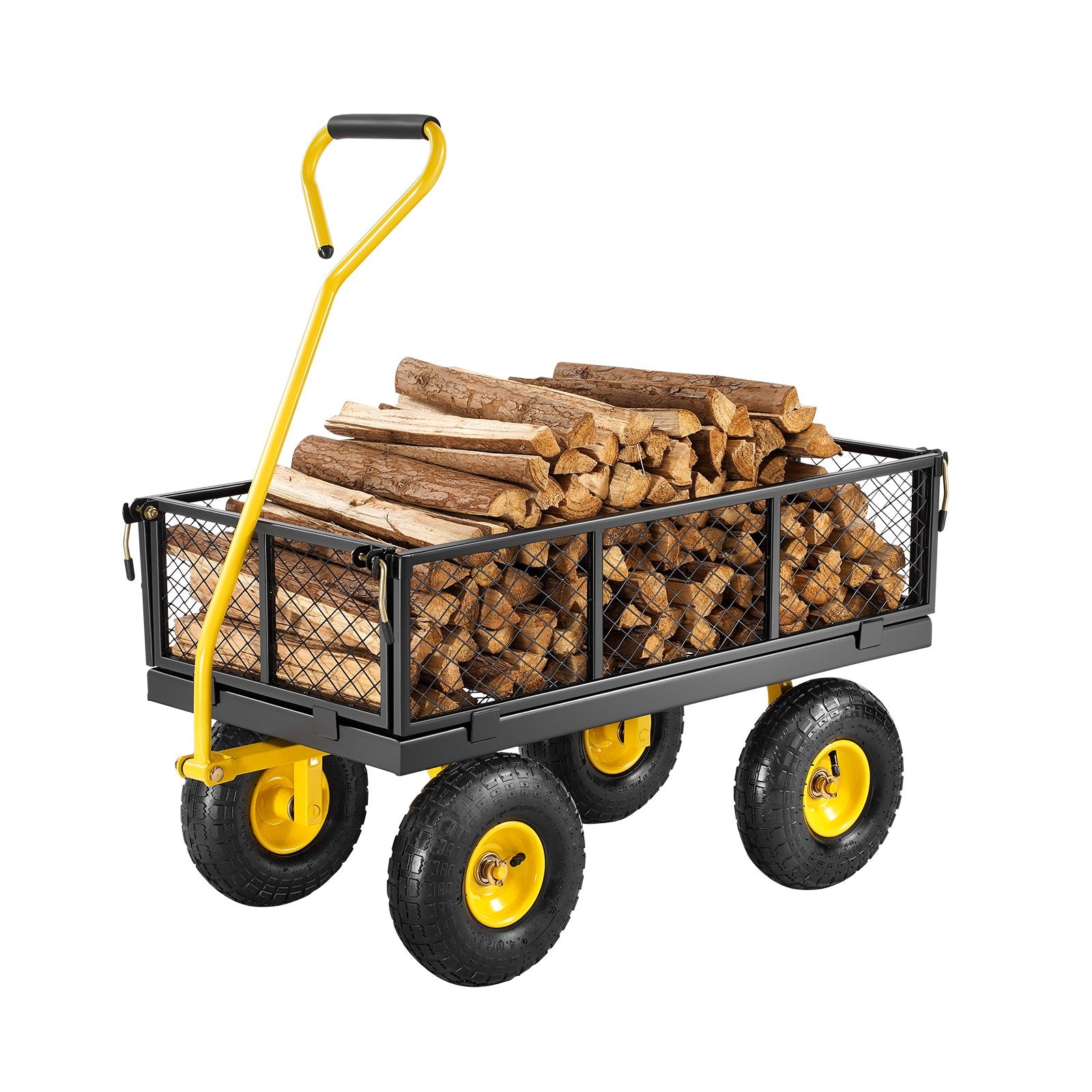 500 Lbs Steel Garden Cart, Heavy Duty Garden Wagon Cart Pullable on Wheels, Metal Yard Utility Wagon Carts V952-ZXHYTCHH500LVP7EBV0