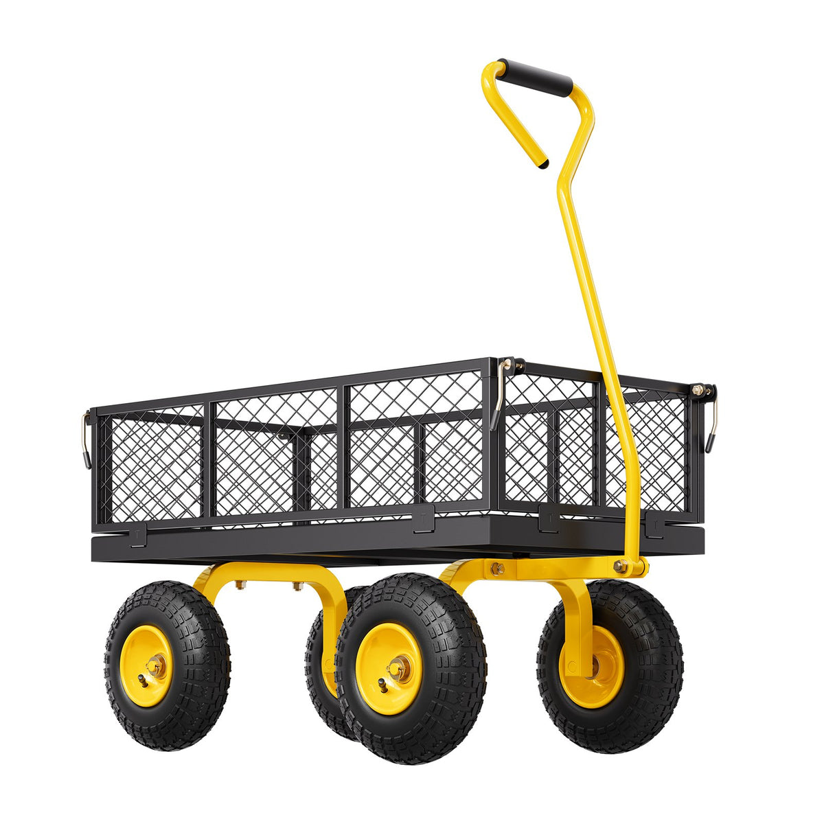 500 Lbs Steel Garden Cart, Heavy Duty Garden Wagon Cart Pullable on Wheels, Metal Yard Utility Wagon Carts V952-ZXHYTCHH500LVP7EBV0