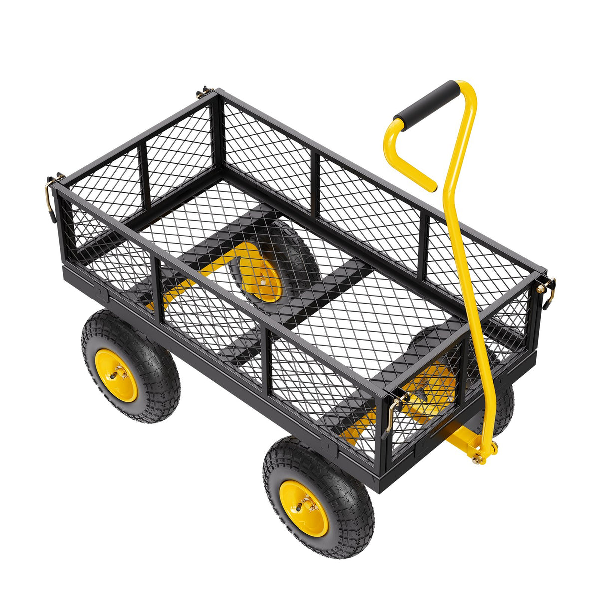 500 Lbs Steel Garden Cart, Heavy Duty Garden Wagon Cart Pullable on Wheels, Metal Yard Utility Wagon Carts V952-ZXHYTCHH500LVP7EBV0
