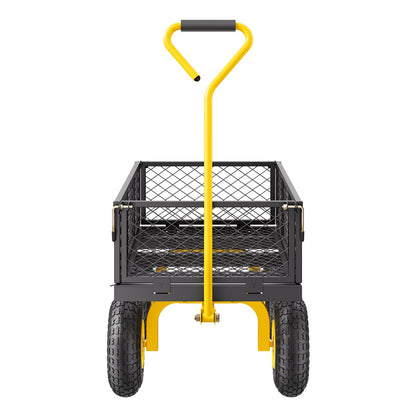 500 Lbs Steel Garden Cart, Heavy Duty Garden Wagon Cart Pullable on Wheels, Metal Yard Utility Wagon Carts V952-ZXHYTCHH500LVP7EBV0