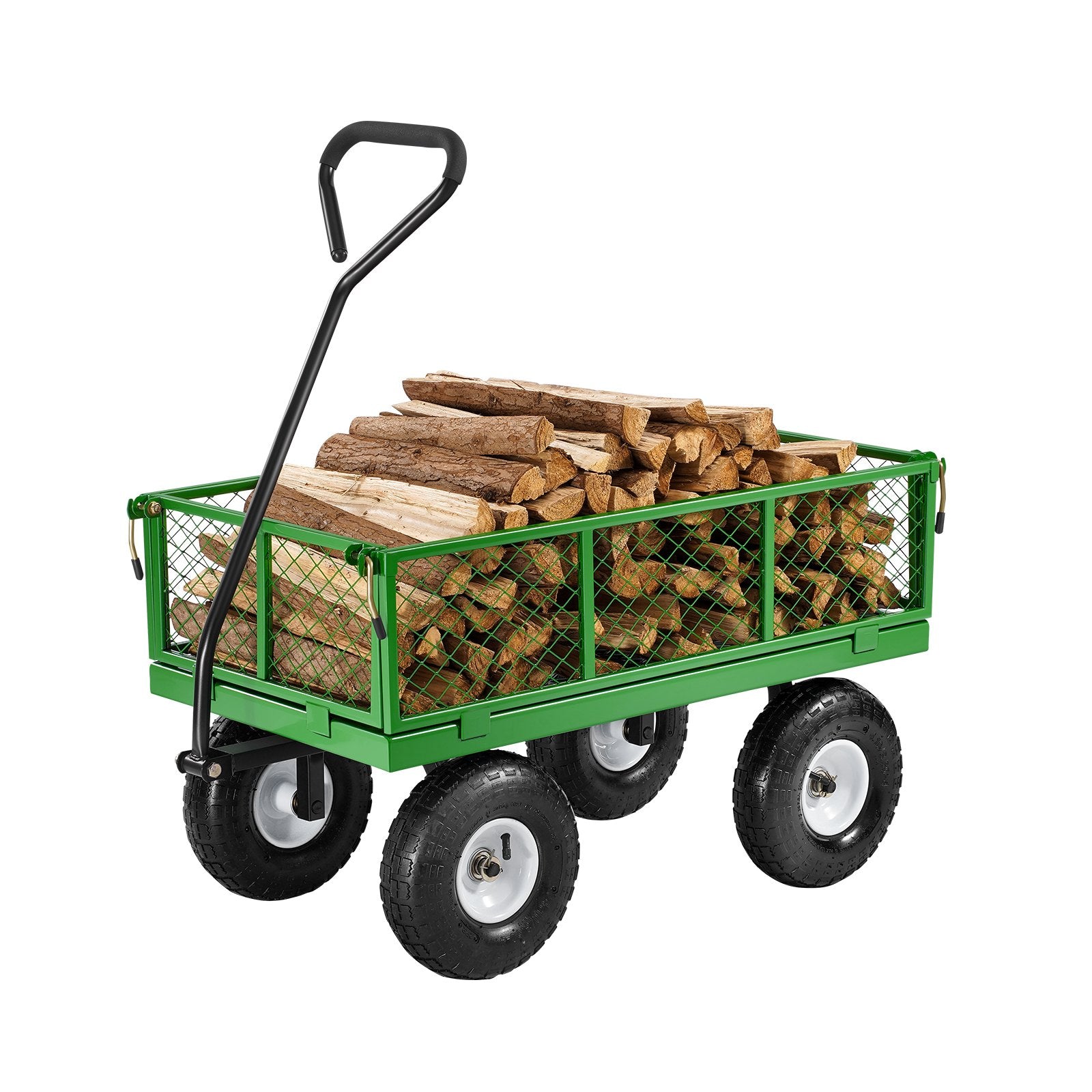 680 Lbs Steel Garden Cart on Wheels, Heavy Duty Garden Wagon Cart Pullable, Metal Outdoor Utility Yard Wagon V952-ZXHYTCHH680LDM4Y8V0