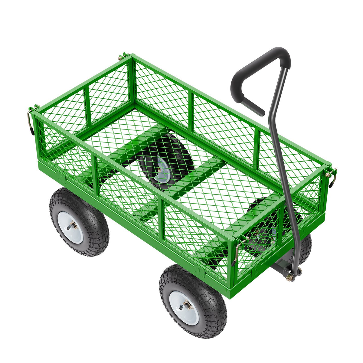 680 Lbs Steel Garden Cart on Wheels, Heavy Duty Garden Wagon Cart Pullable, Metal Outdoor Utility Yard Wagon V952-ZXHYTCHH680LDM4Y8V0