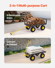 900 Lbs Heavy Duty Steel Garden Cart, Garden Wagon Cart on Wheels, Outdoor Metal Yard Utility Wagon Carts V952-ZXHYTCHH900L1UA7KV0