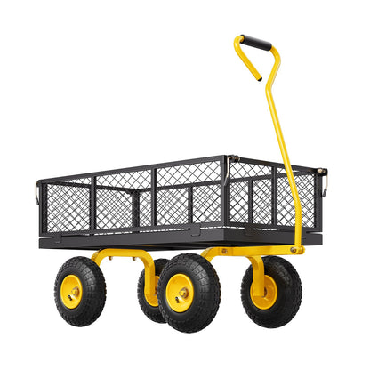 900 Lbs Heavy Duty Steel Garden Cart, Garden Wagon Cart on Wheels, Outdoor Metal Yard Utility Wagon Carts V952-ZXHYTCHH900L1UA7KV0