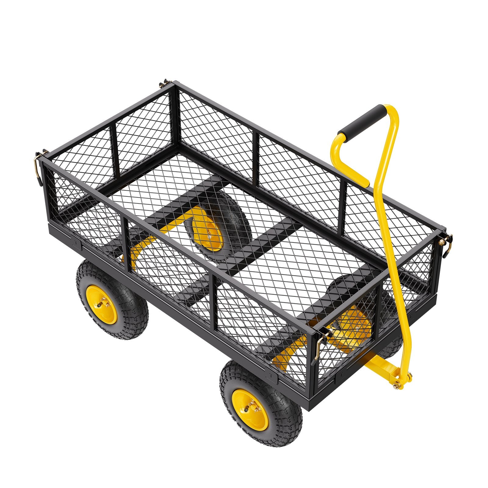 900 Lbs Heavy Duty Steel Garden Cart, Garden Wagon Cart on Wheels, Outdoor Metal Yard Utility Wagon Carts V952-ZXHYTCHH900L1UA7KV0
