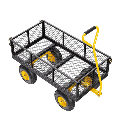 900 Lbs Heavy Duty Steel Garden Cart, Garden Wagon Cart on Wheels, Outdoor Metal Yard Utility Wagon Carts V952-ZXHYTCHH900L1UA7KV0