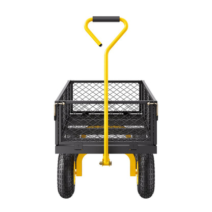 900 Lbs Heavy Duty Steel Garden Cart, Garden Wagon Cart on Wheels, Outdoor Metal Yard Utility Wagon Carts V952-ZXHYTCHH900L1UA7KV0
