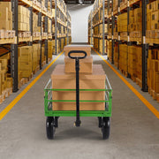 1200 Lbs Steel Garden Cart, Heavy Duty Pullable Garden Wagon Yard Cart, 2 in 1 Outdoor Metal Utility Wagon V952-ZXHYTCLS1200CPJJEV0