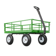 1200 Lbs Steel Garden Cart, Heavy Duty Pullable Garden Wagon Yard Cart, 2 in 1 Outdoor Metal Utility Wagon V952-ZXHYTCLS1200CPJJEV0
