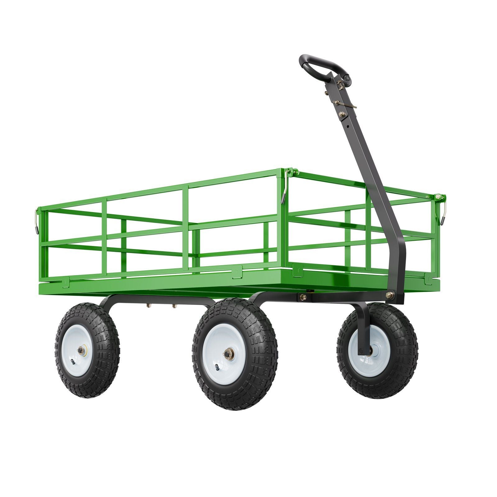 1200 Lbs Steel Garden Cart, Heavy Duty Pullable Garden Wagon Yard Cart, 2 in 1 Outdoor Metal Utility Wagon V952-ZXHYTCLS1200CPJJEV0
