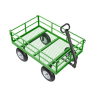 1200 Lbs Steel Garden Cart, Heavy Duty Pullable Garden Wagon Yard Cart, 2 in 1 Outdoor Metal Utility Wagon V952-ZXHYTCLS1200CPJJEV0