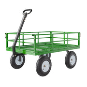 1200 Lbs Steel Garden Cart, Heavy Duty Pullable Garden Wagon Yard Cart, 2 in 1 Outdoor Metal Utility Wagon V952-ZXHYTCLS1200CPJJEV0