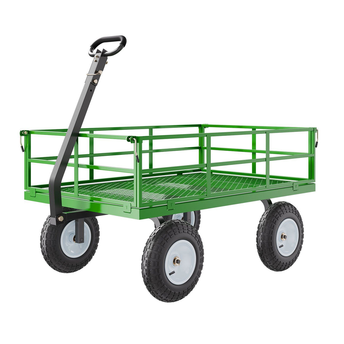 1200 Lbs Steel Garden Cart, Heavy Duty Pullable Garden Wagon Yard Cart, 2 in 1 Outdoor Metal Utility Wagon V952-ZXHYTCLS1200CPJJEV0