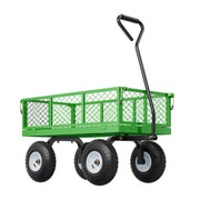 900 Lbs Steel Garden Cart on Wheels, Heavy Duty Pullable Garden Wagon Yard Cart, Outdoor Metal Utility Wagon V952-ZXHYTCLS900BG0TN3V0