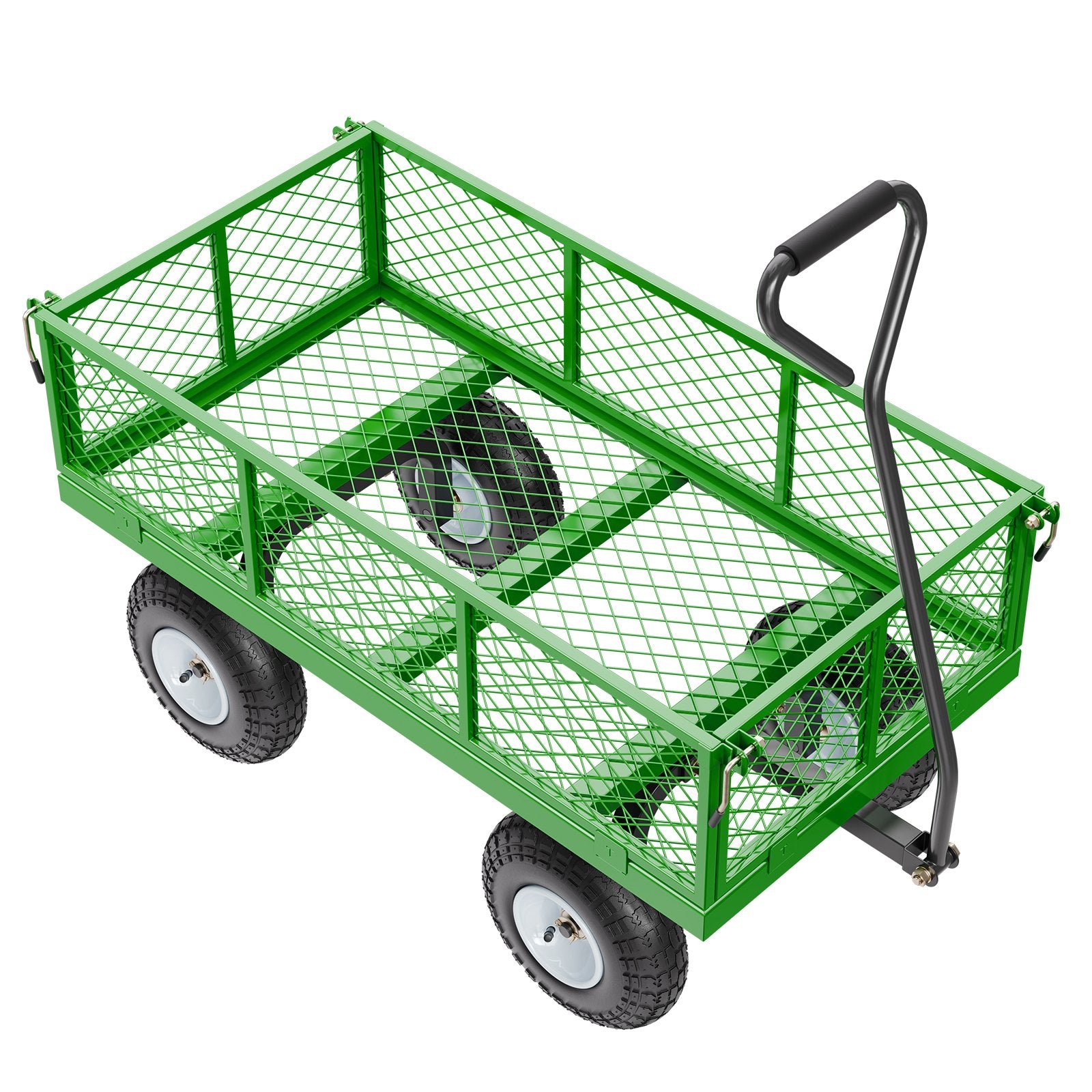 900 Lbs Steel Garden Cart on Wheels, Heavy Duty Pullable Garden Wagon Yard Cart, Outdoor Metal Utility Wagon V952-ZXHYTCLS900BG0TN3V0