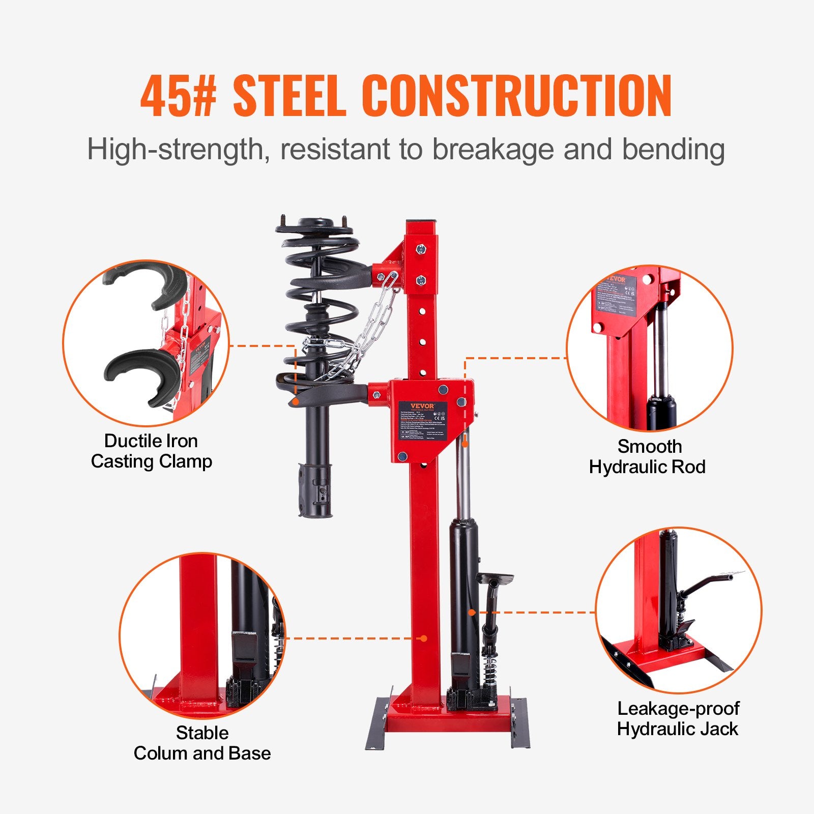 Strut Spring Compressor, 4.5 Ton/9920 LBS Hydraulic Jack Capacity, 1 Ton Rated Compression Force, Auto Strut V952-ZXJZDHCZQJTYYH9F2V0