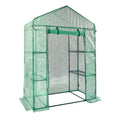 Walk-in Green House, 4.6 x 2.4 x 6.7 ft Greenhouse with Shelves, Set Up in Minutes, High Strength PE Cover V952-ZXJZWSFMTCGLSKFP5V0