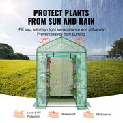 Walk-in Green House, 4.6 x 2.4 x 6.7 ft Greenhouse with Shelves, Set Up in Minutes, High Strength PE Cover V952-ZXJZWSFMTCGLSKFP5V0