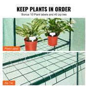 Walk-in Green House, 4.6 x 2.4 x 6.7 ft Greenhouse with Shelves, Set Up in Minutes, High Strength PE Cover V952-ZXJZWSFMTCGLSKFP5V0