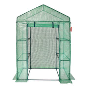 Walk-in Green House, 4.6 x 2.4 x 6.7 ft Greenhouse with Shelves, Set Up in Minutes, High Strength PE Cover V952-ZXJZWSFMTCGLSKFP5V0