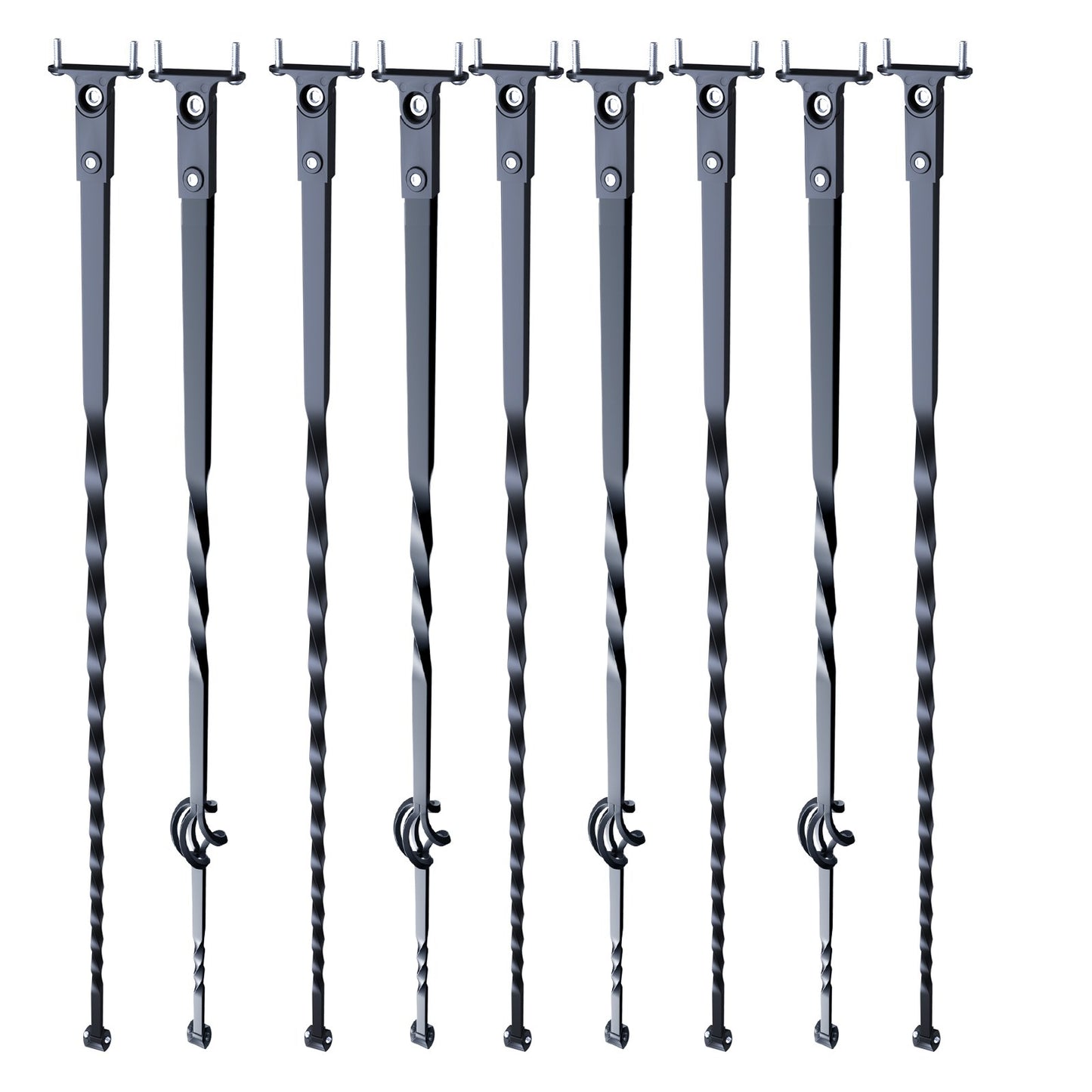 Staircase Metal Balusters, 44'' x 1/2" Galvanized Steel Decorative Banister Spindles, 10 Pack Deck Baluster V952-ZXKLGZ10G43835UVDV0