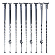 Staircase Metal Balusters, 44'' x 1/2" Galvanized Steel Decorative Banister Spindles, 10 Pack Deck Baluster V952-ZXKLGZ10G43835UVDV0
