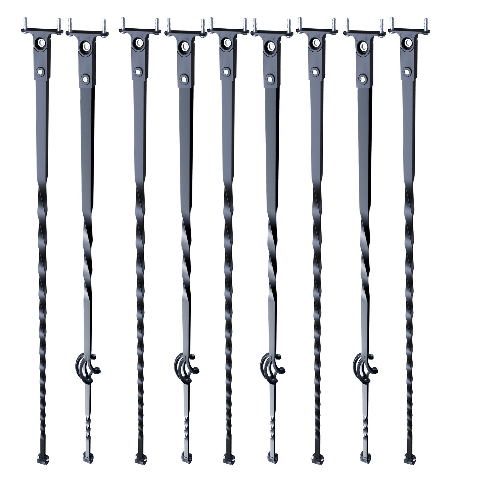 Staircase Metal Balusters, 44'' x 1/2" Galvanized Steel Decorative Banister Spindles, 10 Pack Deck Baluster V952-ZXKLGZ10G43835UVDV0