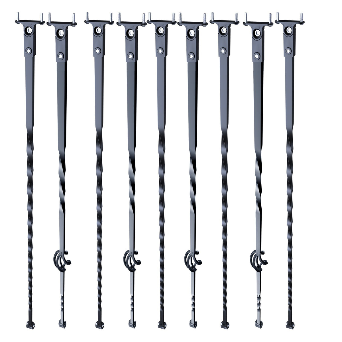 Staircase Metal Balusters, 44'' x 1/2" Galvanized Steel Decorative Banister Spindles, 10 Pack Deck Baluster V952-ZXKLGZ10G43835UVDV0