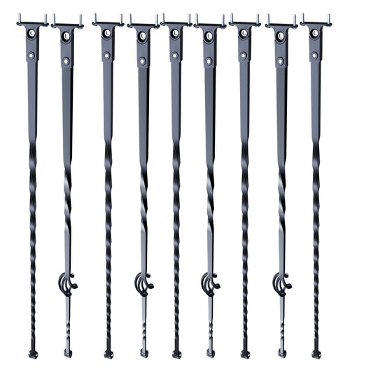 Staircase Metal Balusters, 44'' x 1/2" Galvanized Steel Decorative Banister Spindles, 10 Pack Deck Baluster V952-ZXKLGZ10G43835UVDV0