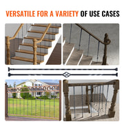 Staircase Metal Balusters, 44'' x 1/2" Galvanized Steel Decorative Banister Spindles, 10 Pack Deck Baluster V952-ZXKLGZ10G43835UVDV0