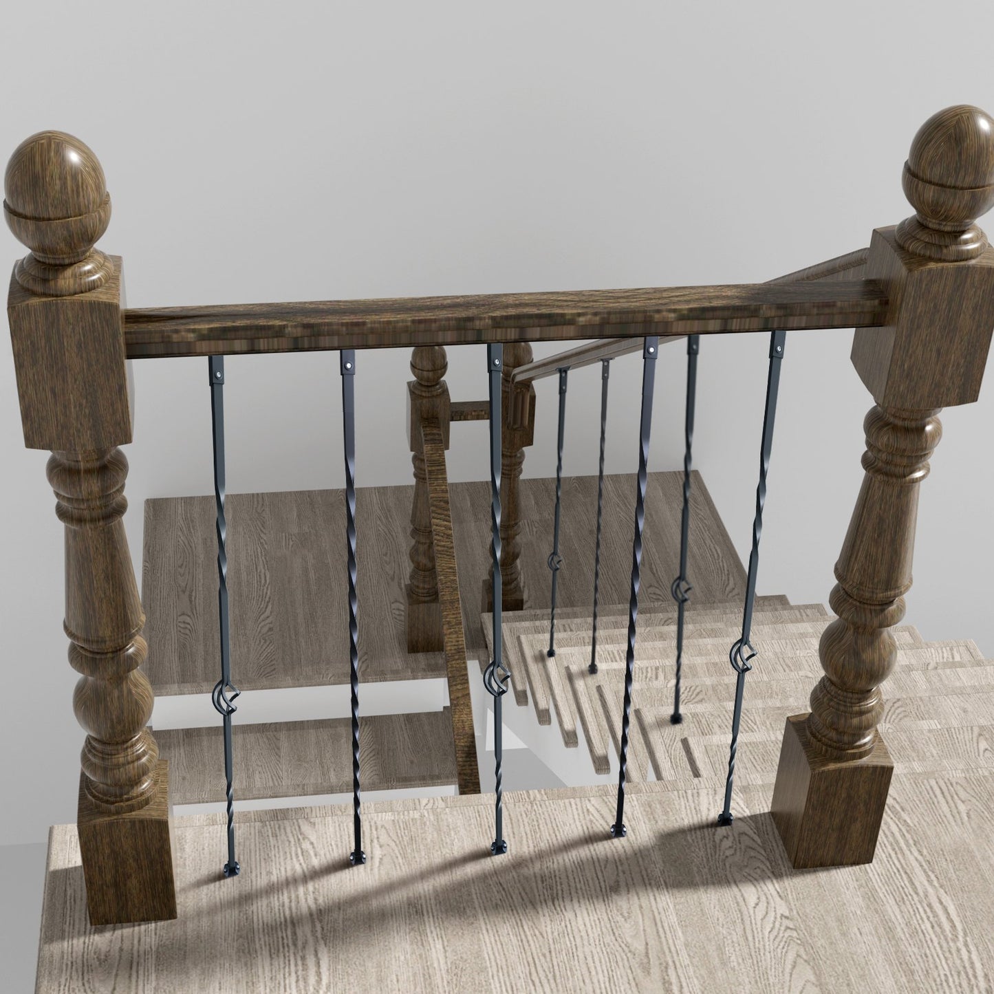 Staircase Metal Balusters, 44'' x 1/2" Galvanized Steel Decorative Banister Spindles, 10 Pack Deck Baluster V952-ZXKLGZ10G43835UVDV0