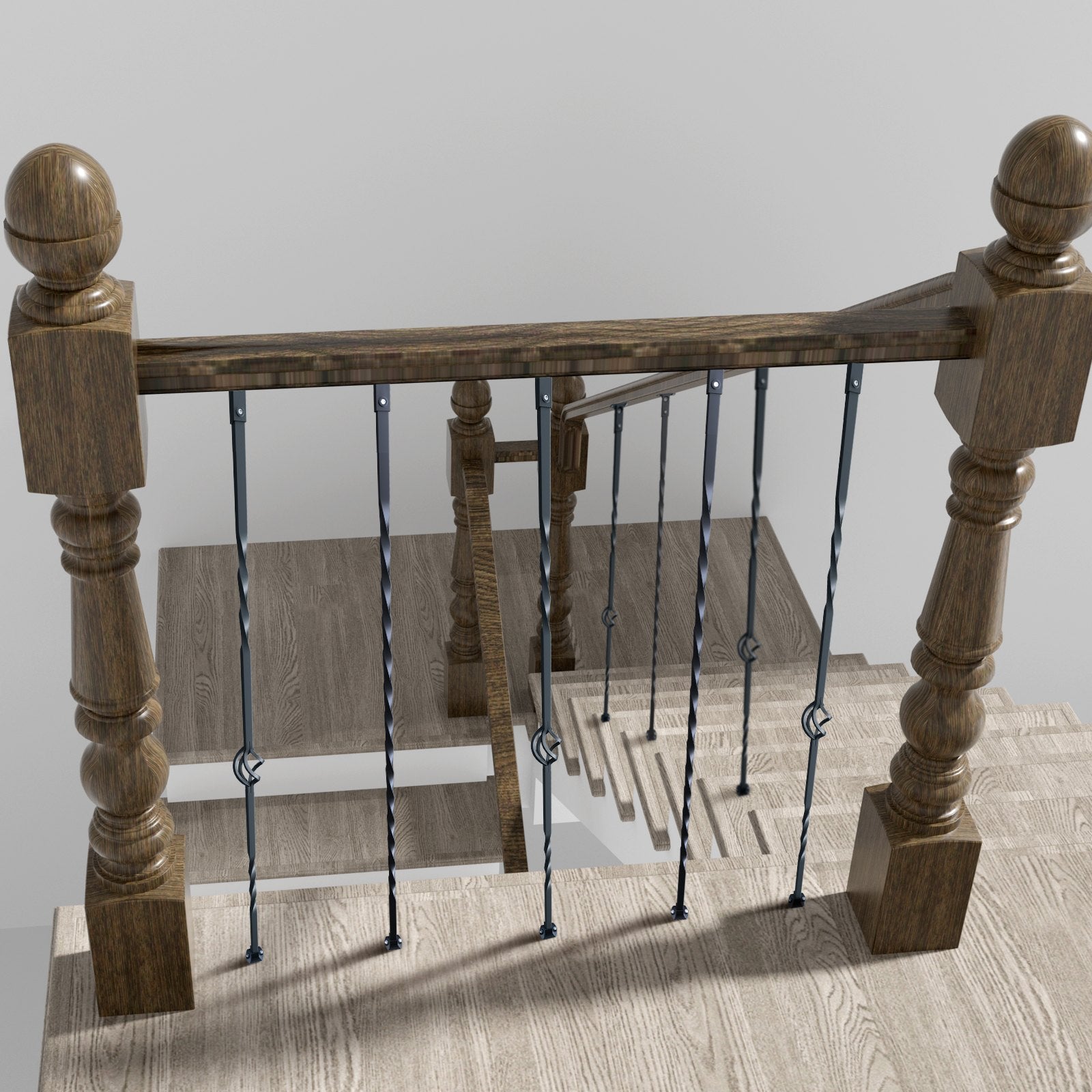 Staircase Metal Balusters, 44'' x 1/2" Galvanized Steel Decorative Banister Spindles, 10 Pack Deck Baluster V952-ZXKLGZ10G43835UVDV0
