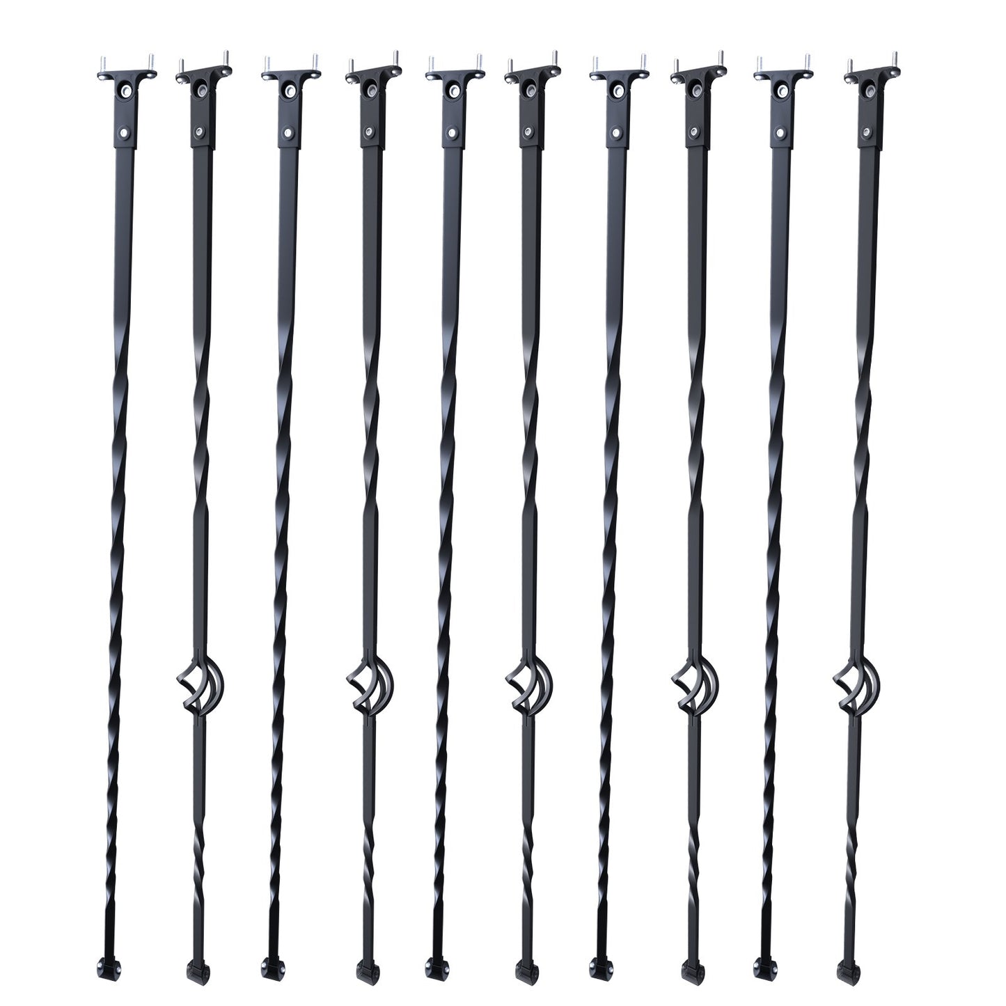 Staircase Metal Balusters, 44'' x 1/2" Galvanized Steel Decorative Banister Spindles, 10 Pack Deck Baluster V952-ZXKLGZ10G43835UVDV0