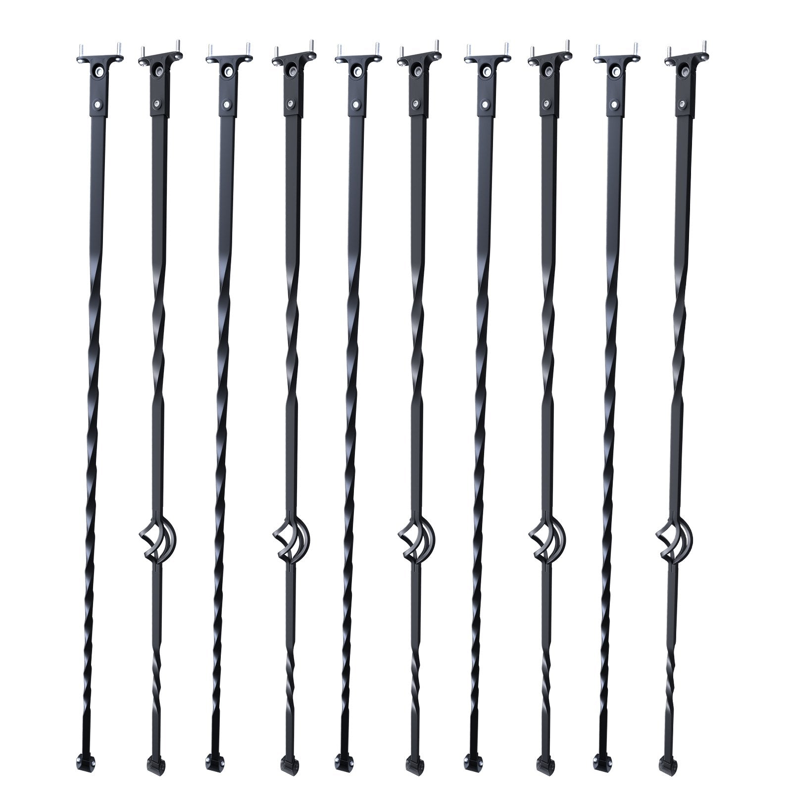 Staircase Metal Balusters, 44'' x 1/2" Galvanized Steel Decorative Banister Spindles, 10 Pack Deck Baluster V952-ZXKLGZ10G43835UVDV0