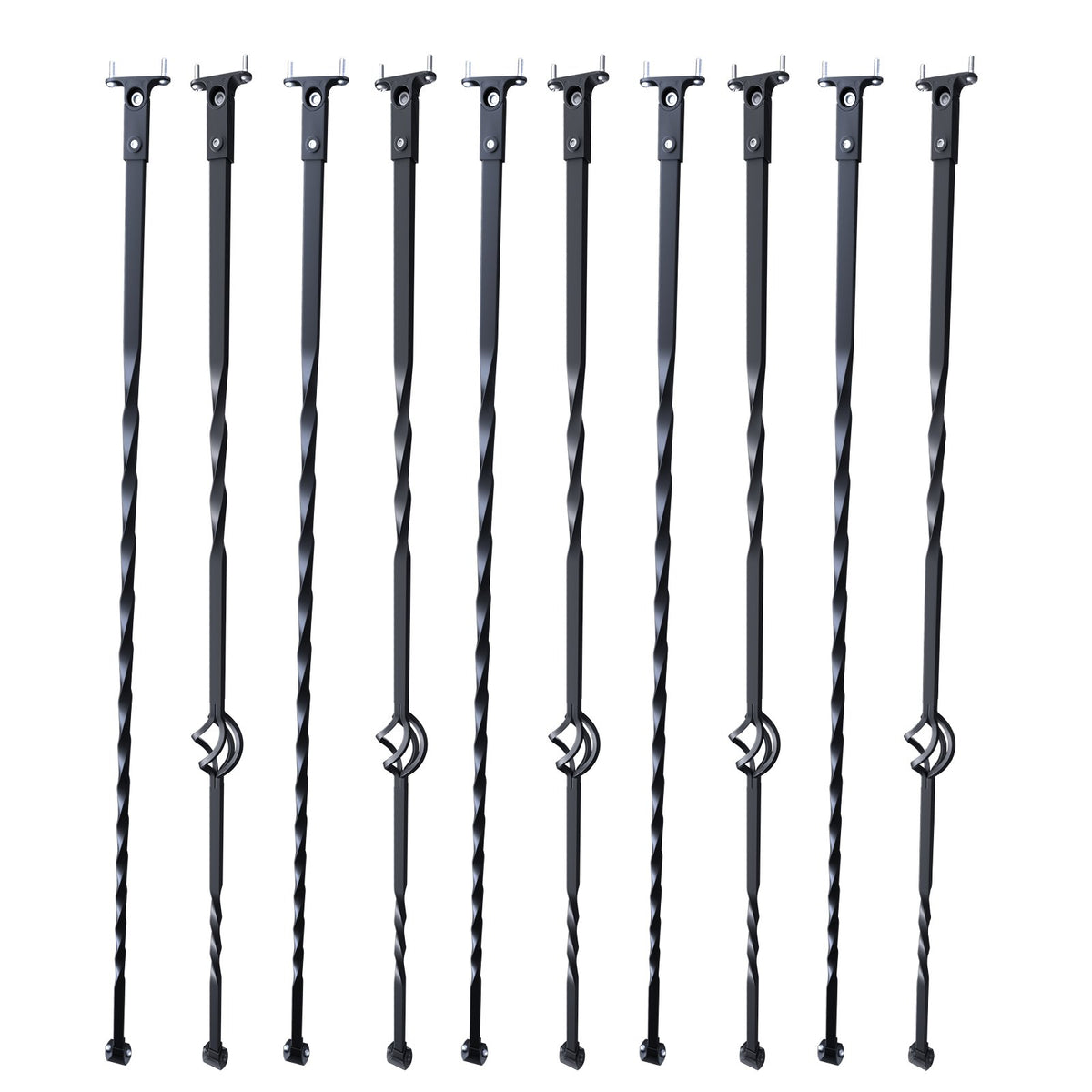 Staircase Metal Balusters, 44'' x 1/2" Galvanized Steel Decorative Banister Spindles, 10 Pack Deck Baluster V952-ZXKLGZ10G43835UVDV0