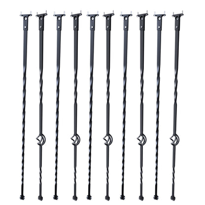 Staircase Metal Balusters, 44'' x 1/2" Galvanized Steel Decorative Banister Spindles, 10 Pack Deck Baluster V952-ZXKLGZ10G43835UVDV0