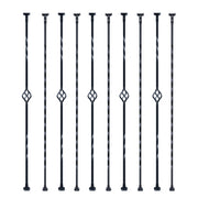 Staircase Metal Balusters, 44'' x 1/2" Galvanized Steel Decorative Banister Spindles, 10 Pack Deck Baluster V952-ZXKLGZ10G43835UVDV0