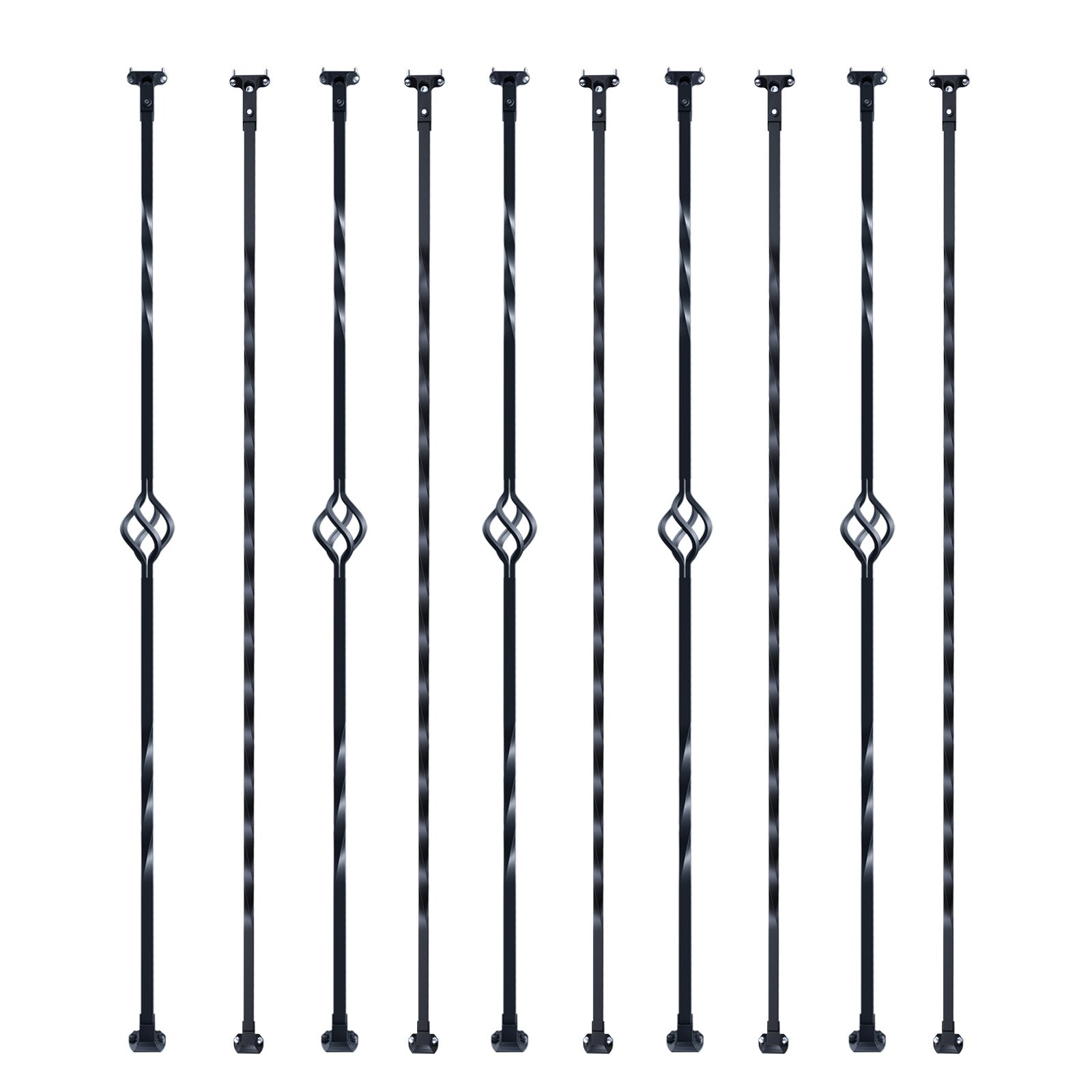Staircase Metal Balusters, 44'' x 1/2" Galvanized Steel Decorative Banister Spindles, 10 Pack Deck Baluster V952-ZXKLGZ10G43835UVDV0