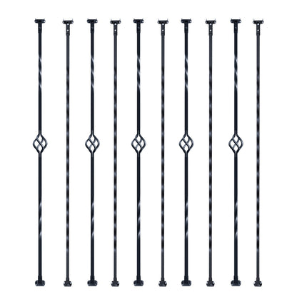 Staircase Metal Balusters, 44'' x 1/2" Galvanized Steel Decorative Banister Spindles, 10 Pack Deck Baluster V952-ZXKLGZ10G43835UVDV0
