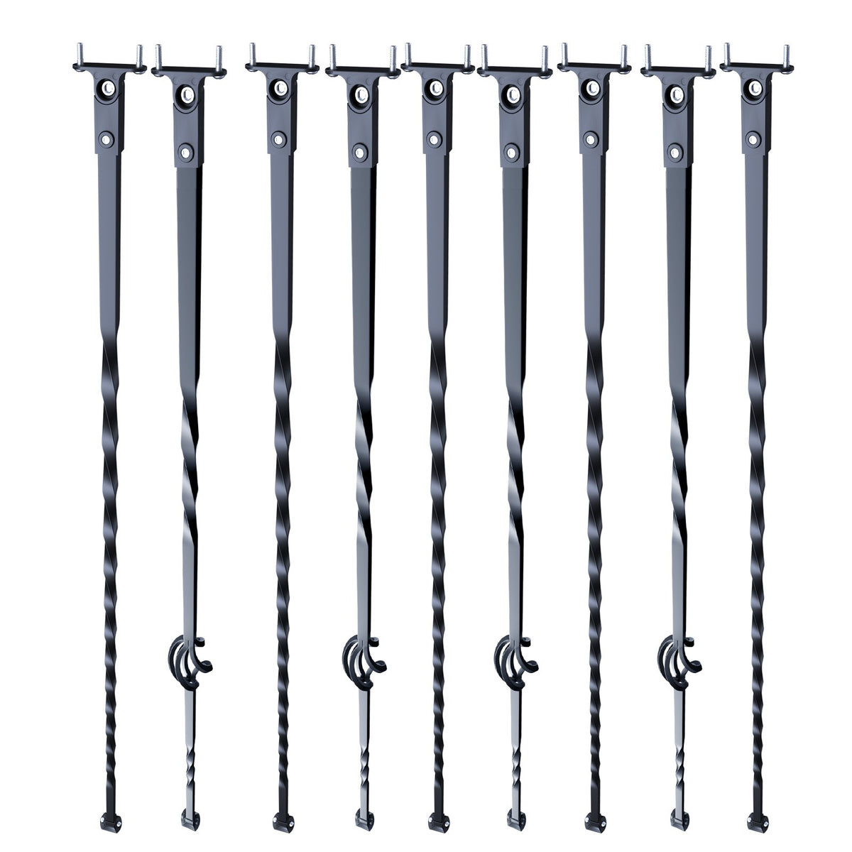 Staircase Metal Balusters, 44'' x 1/2" Galvanized Steel Decorative Banister Spindles, 10 Pack Deck Baluster V952-ZXKLGZ10G43835UVDV0