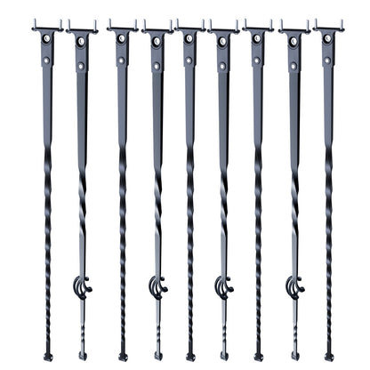 Staircase Metal Balusters, 44'' x 1/2" Galvanized Steel Decorative Banister Spindles, 10 Pack Deck Baluster V952-ZXKLGZ10G43835UVDV0