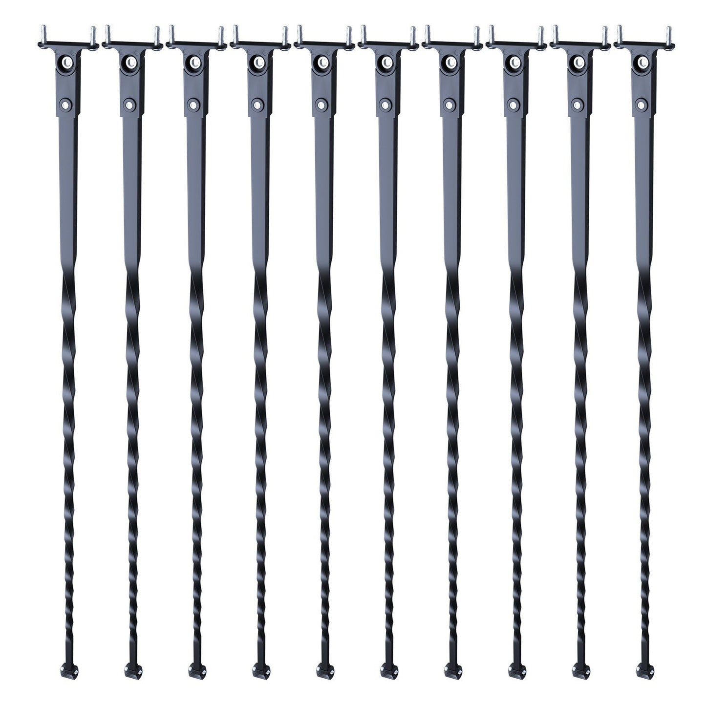 Staircase Metal Balusters, 44'' x 1/2" Galvanized Steel Decorative Banister Spindles, 10 Pack Deck Baluster V952-ZXKLGZ10G44YH4VC6V0